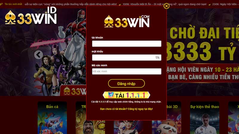 Điều kiện khi chơi game tại 33win